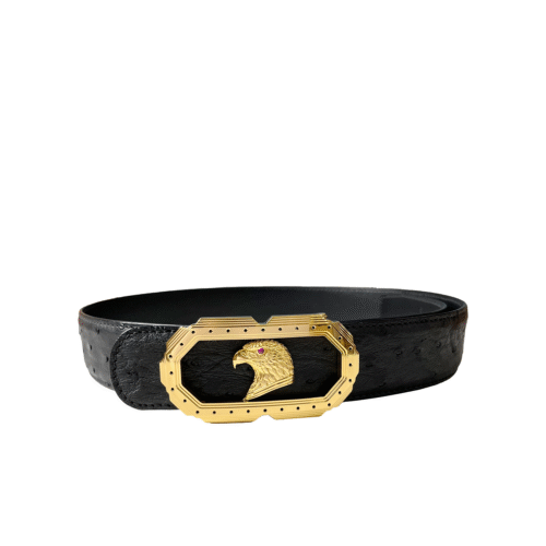 多口方形金鹰扣鸵鸟皮