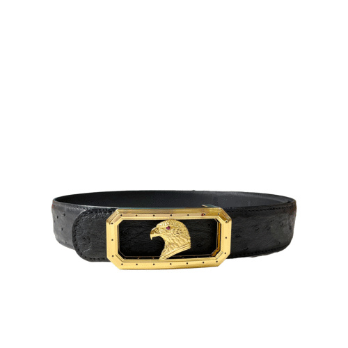 114 长方金鹰扣鸵鸟皮