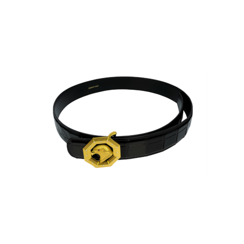 镶钻八角金鹰扣鳄鱼皮腰带